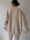 Hazel | Women's Half Zip Sweatshirt – Relaxed Quarter Zip Pullover
