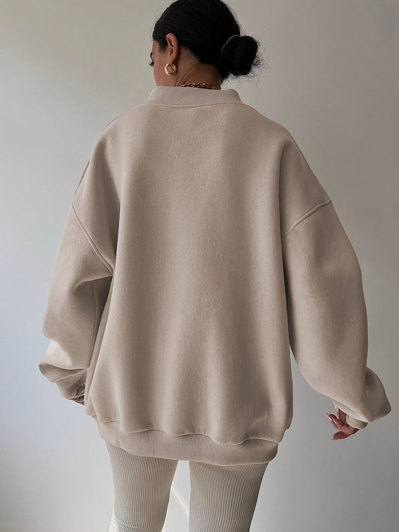 Hazel | Women's Half Zip Sweatshirt – Relaxed Quarter Zip Pullover