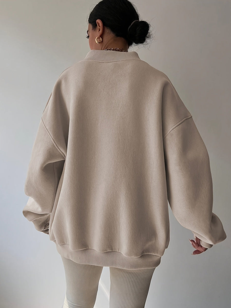 Hazel | Women's Half Zip Sweatshirt – Relaxed Quarter Zip Pullover view 1
