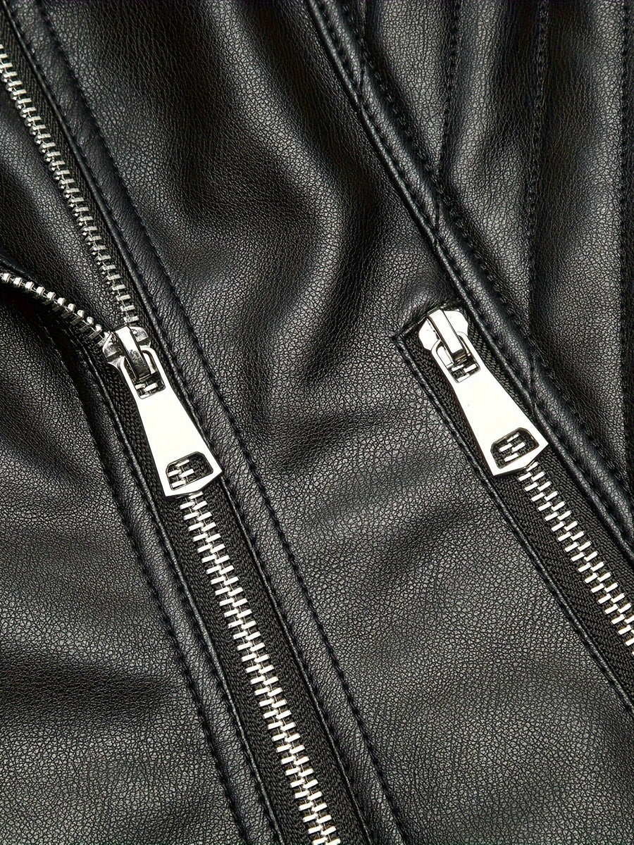 Mabel | Women's Moto Jacket – Sculpted Zip Front Tailored Biker Jacket view 6
