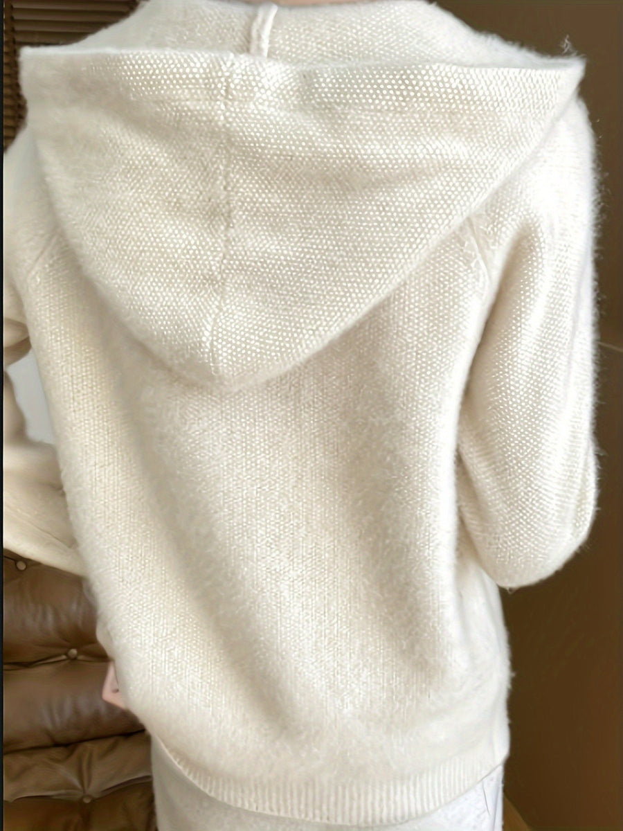 Belle | Women's Winter Cardigan – Hooded Zip-Up Cosy Layering view 7