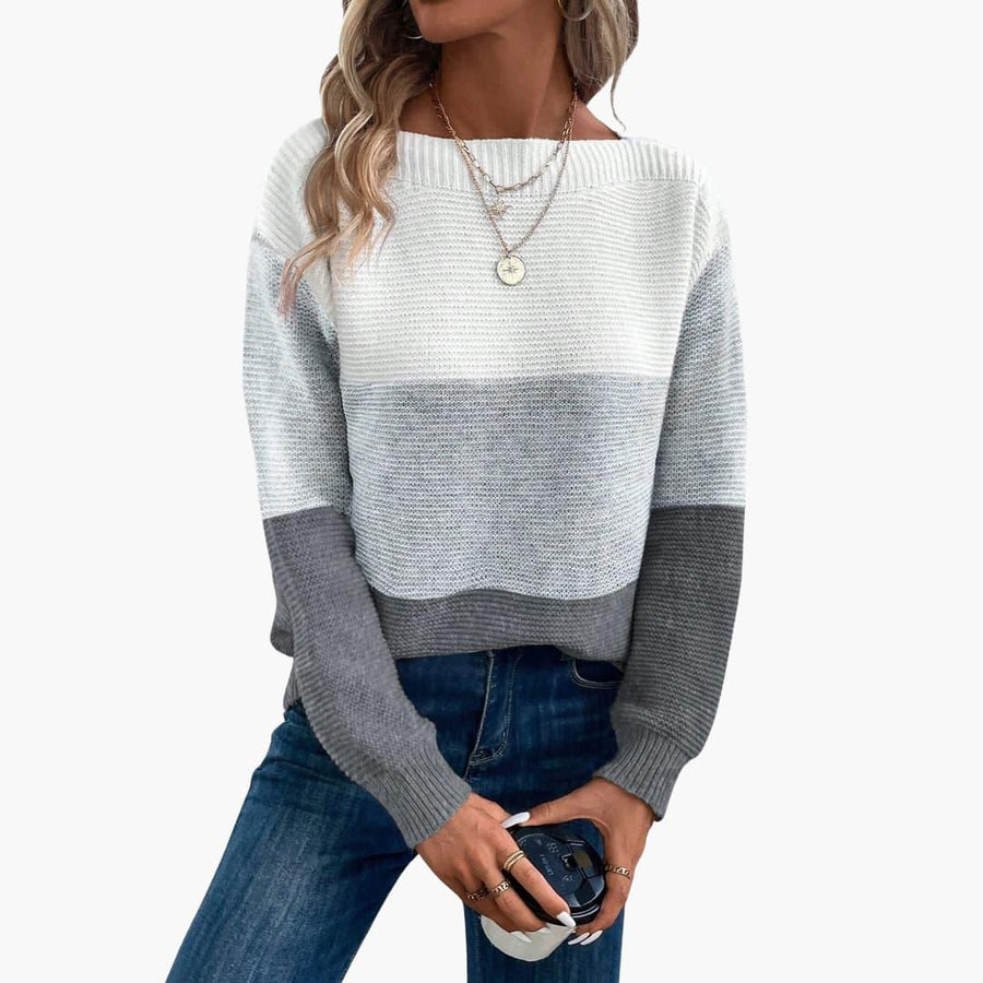 Oceane | Ombre Knit Jumper with Long Sleeves and Pullover Style view 5