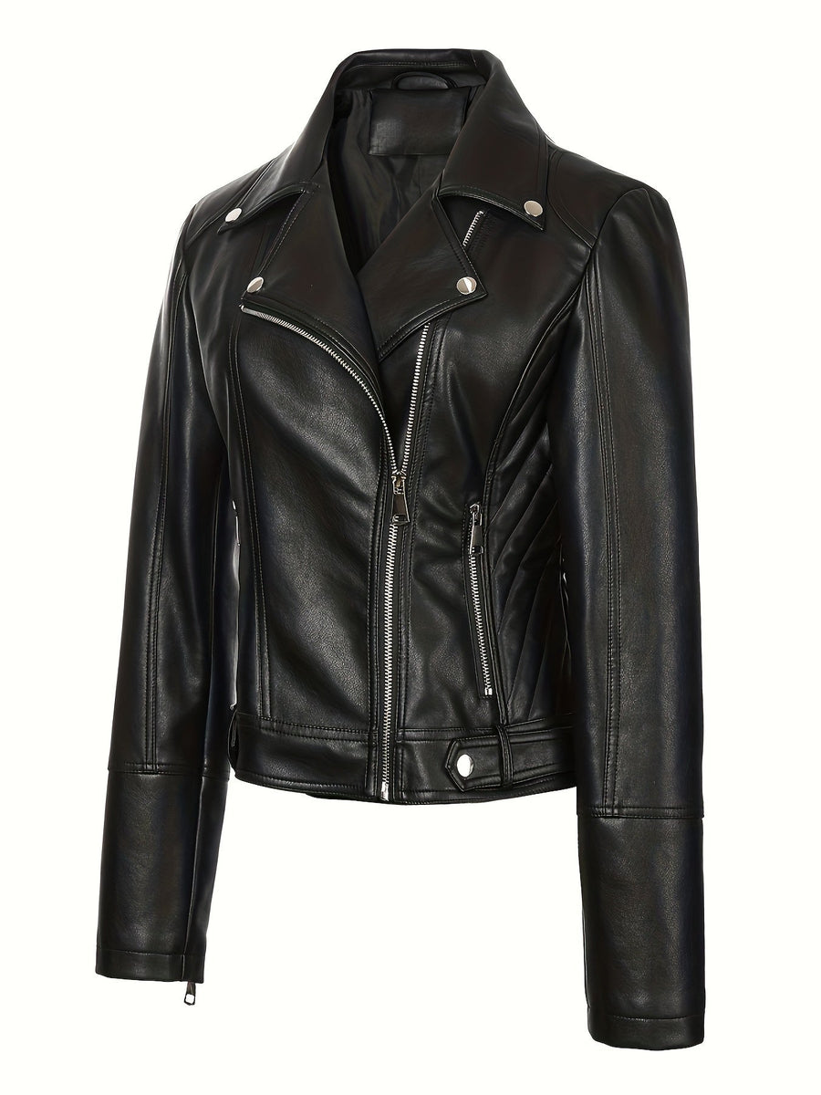 Mabel | Women's Moto Jacket – Sculpted Zip Front Tailored Biker Jacket view 2