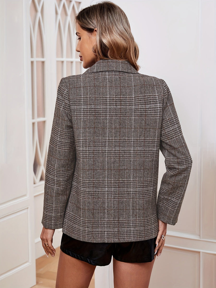 Opal | Women's Blazer – Plaid Long Sleeve Casual view 3