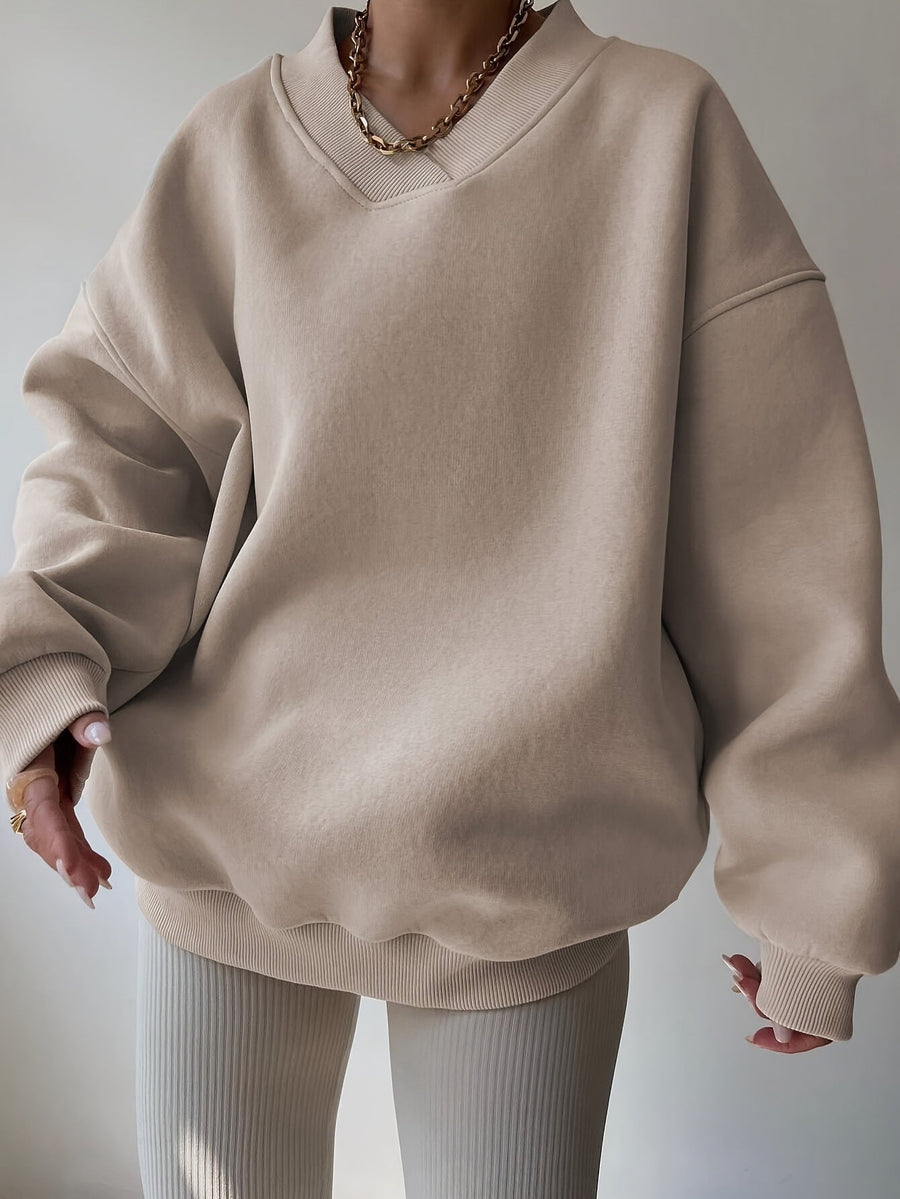Hazel | Women's Half Zip Sweatshirt – Relaxed Quarter Zip Pullover view 3