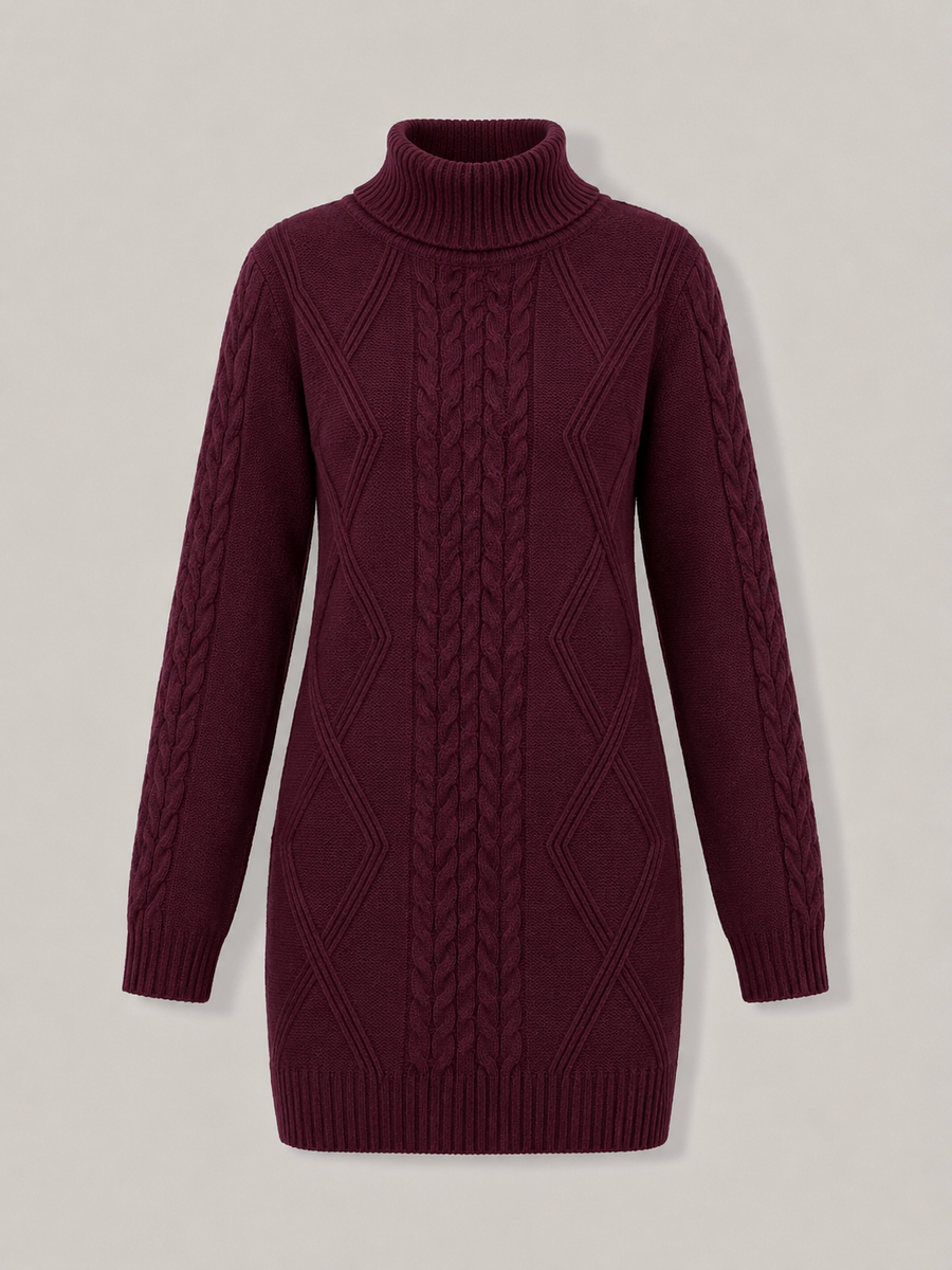 Helena | Women's Winter Sweater – Oversized Cable Knit Turtleneck view 33