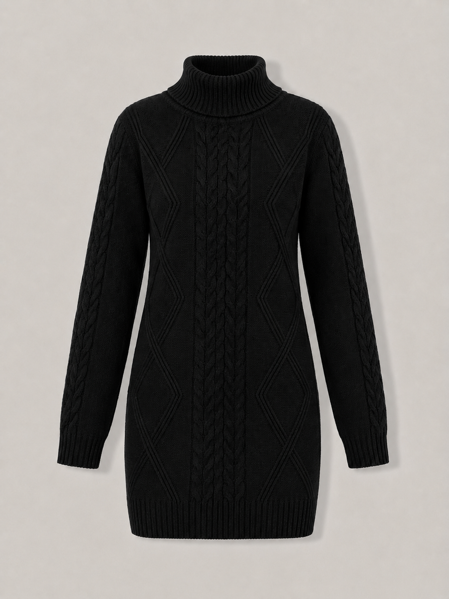 Helena | Women's Winter Sweater – Oversized Cable Knit Turtleneck view 36
