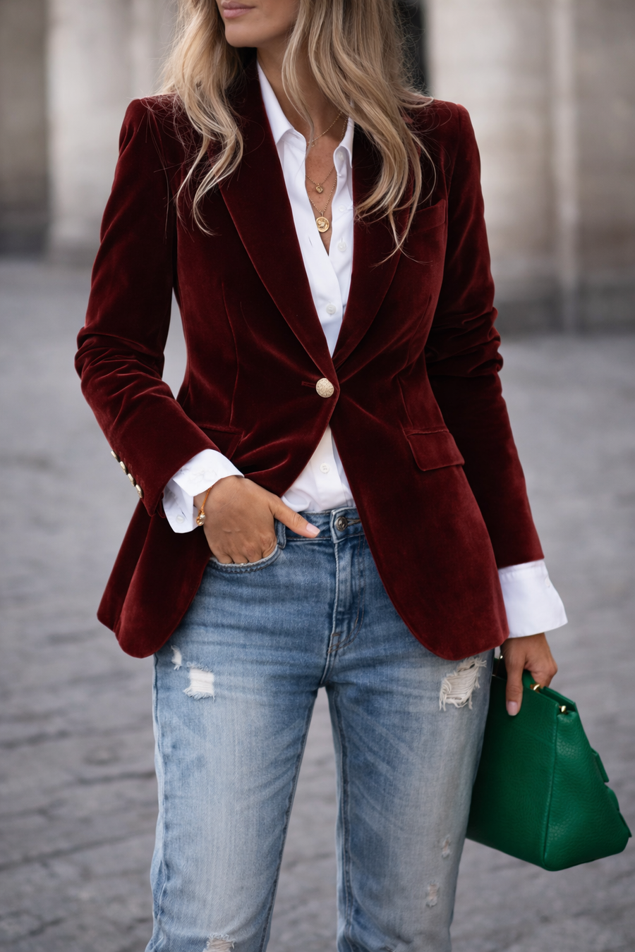 Alessandra | Elegant Velvet Blazer view 4