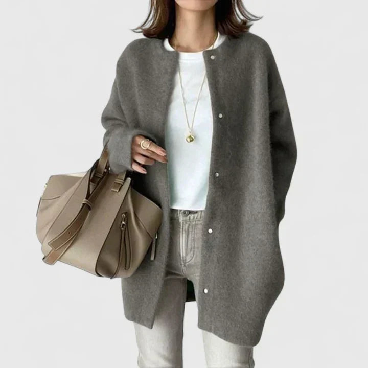 Tilda | Women's Winter Cardigan – Oversized Wool-Blend Longline Duster view 1