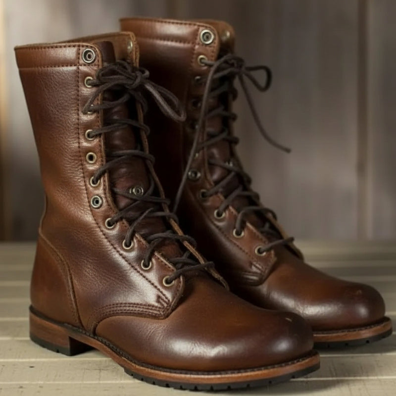 Emma | Women's Lace Up Boots – Combat Style Heritage Winter Boots