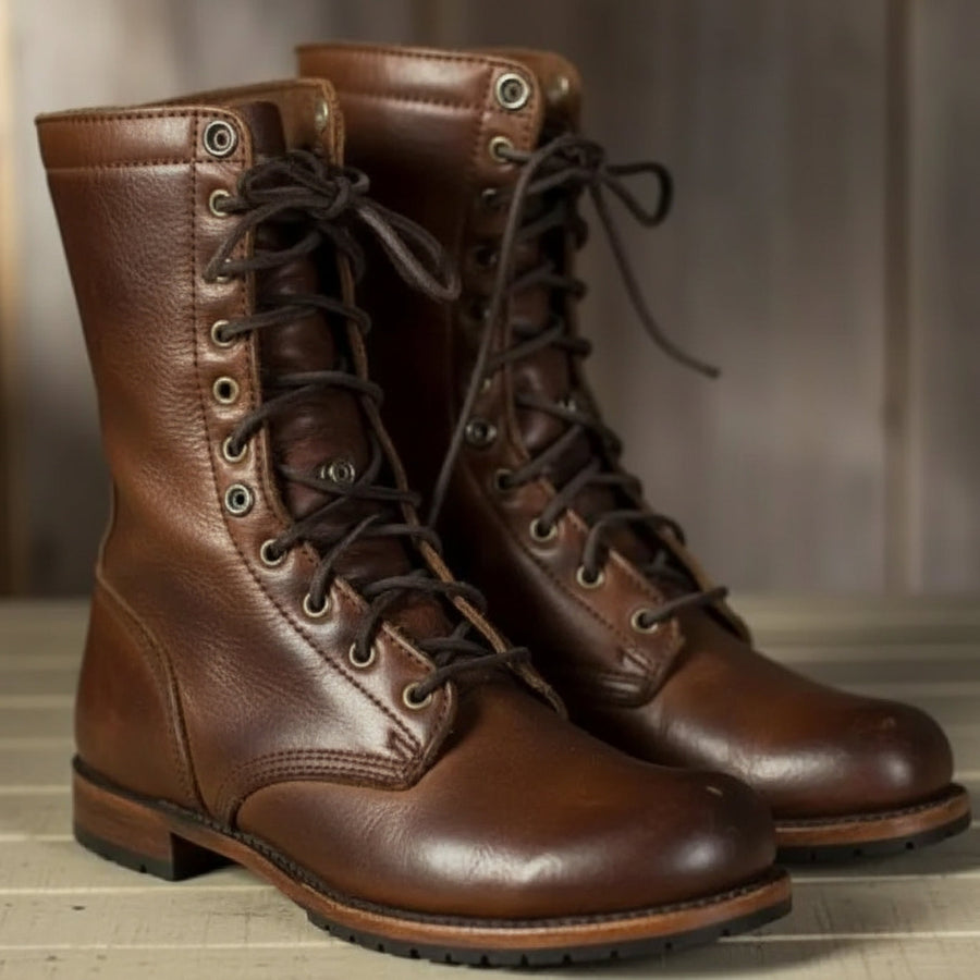 Emma | Women's Lace Up Boots – Combat Style Heritage Winter Boots view 1