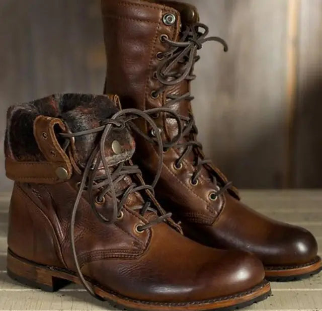 Emma | Women's Lace Up Boots – Combat Style Heritage Winter Boots view 3