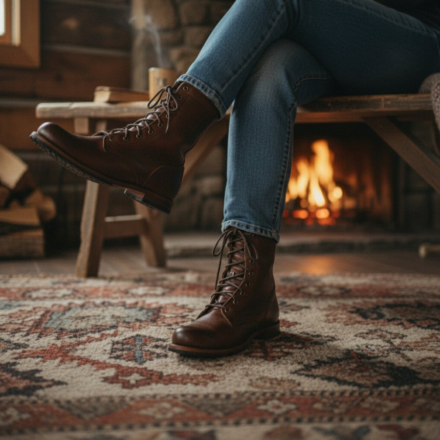 Emma | Women's Lace Up Boots – Combat Style Heritage Winter Boots view 5