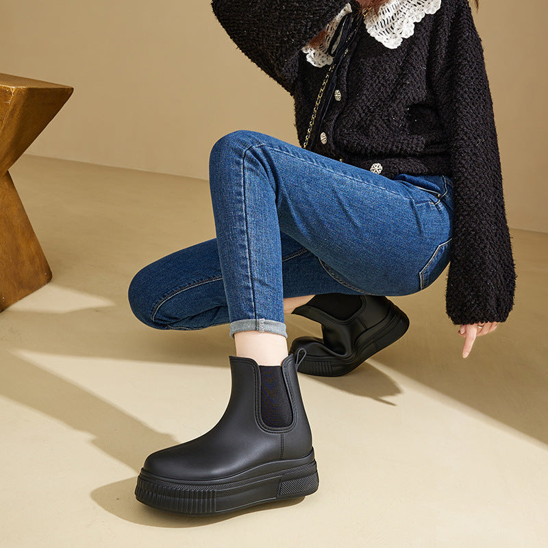 Yseulte | Platform Ankle Elastic Side Panels Boots view 11