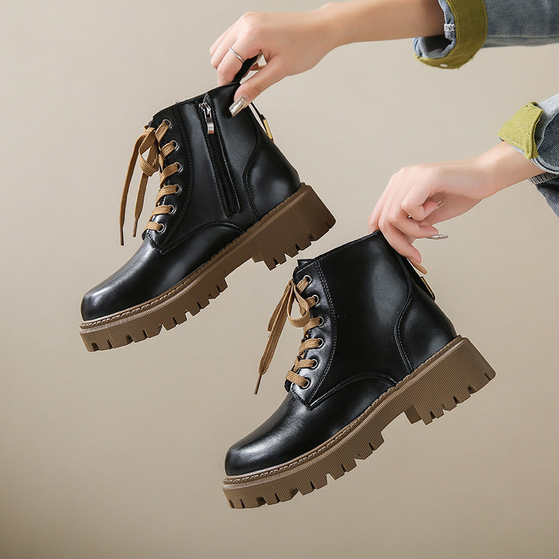 Danika | Side Zipper Round Toe Boots view 13