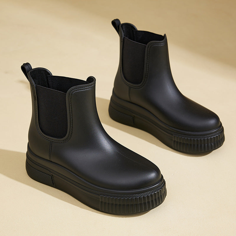 Yseulte | Platform Ankle Elastic Side Panels Boots view 3