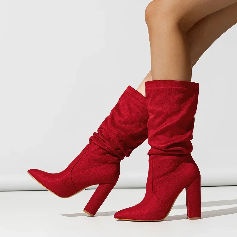 Elowen | Mid-Calf Gathered Shaft Boots