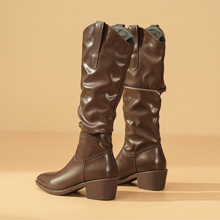 Kerensa | Slouch-style Shape Block Heel Women's Boots view 9