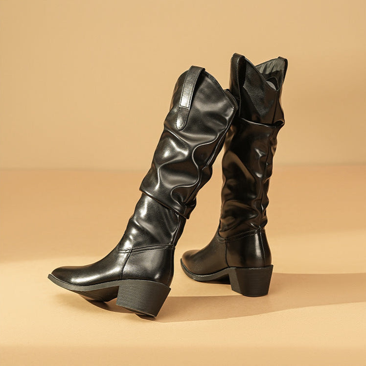 Kerensa | Slouch-style Shape Block Heel Women's Boots view 17