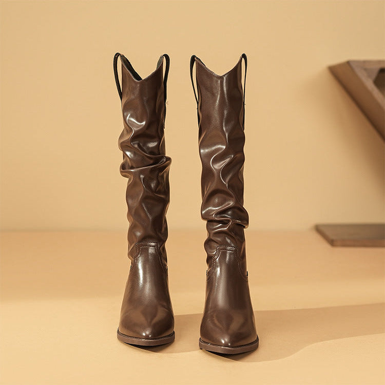 Kerensa | Slouch-style Shape Block Heel Women's Boots view 8