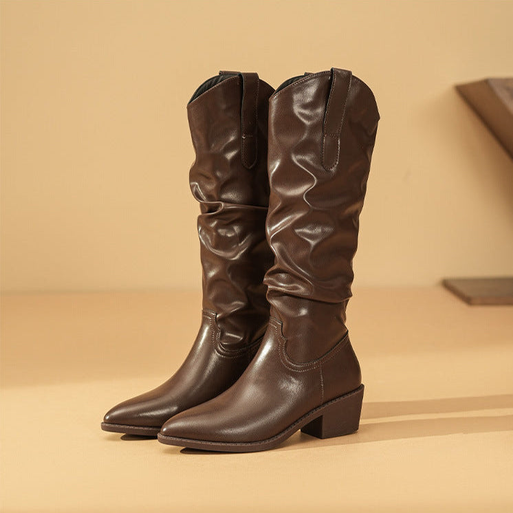 Kerensa | Slouch-style Shape Block Heel Women's Boots view 7