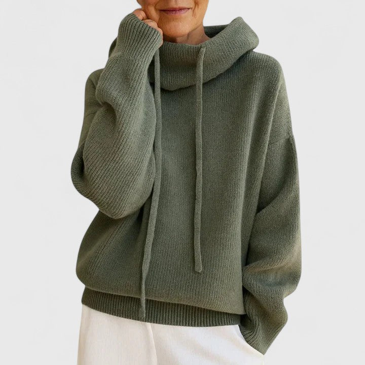 Lorelei | Cowl Neck Sweater with Drawstring Collar