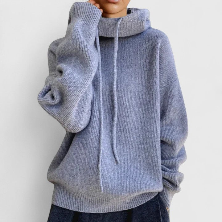 Lorelei | Cowl Neck Sweater with Drawstring Collar view 5