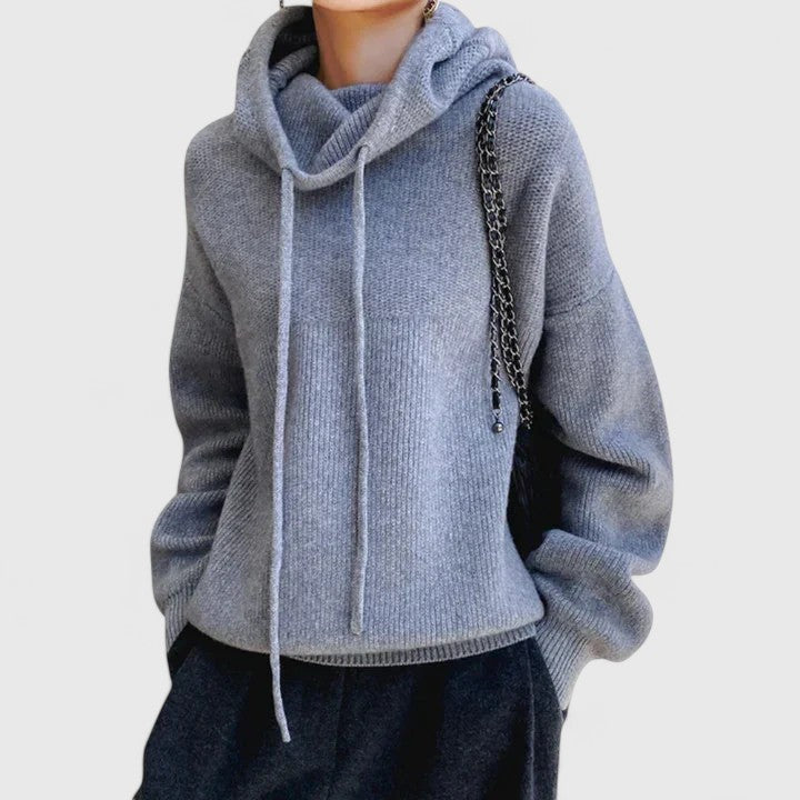 Lorelei | Cowl Neck Sweater with Drawstring Collar view 6