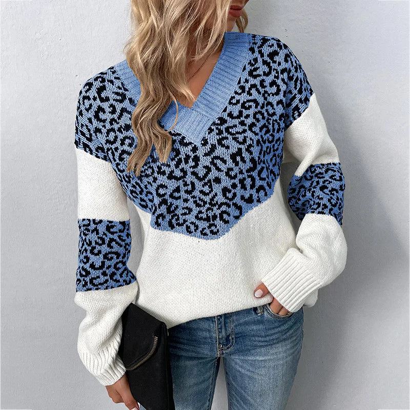 Josephine | Elegant V-neck Sweater Leopard view 3