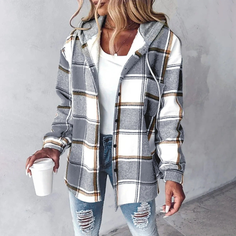 Veronique | Checkered Lined Cardigan Women view 2