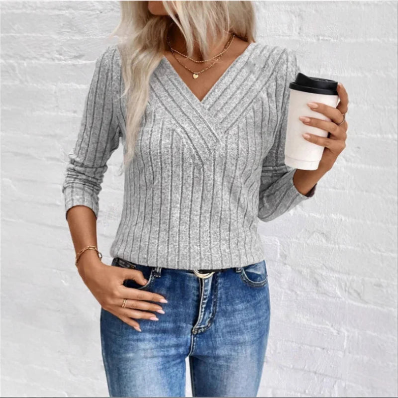 Zelda | Elegant Sunken Stripe Sweater view 4