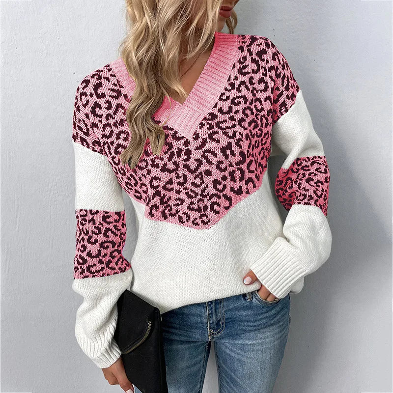 Josephine | Elegant V-neck Sweater Leopard view 4