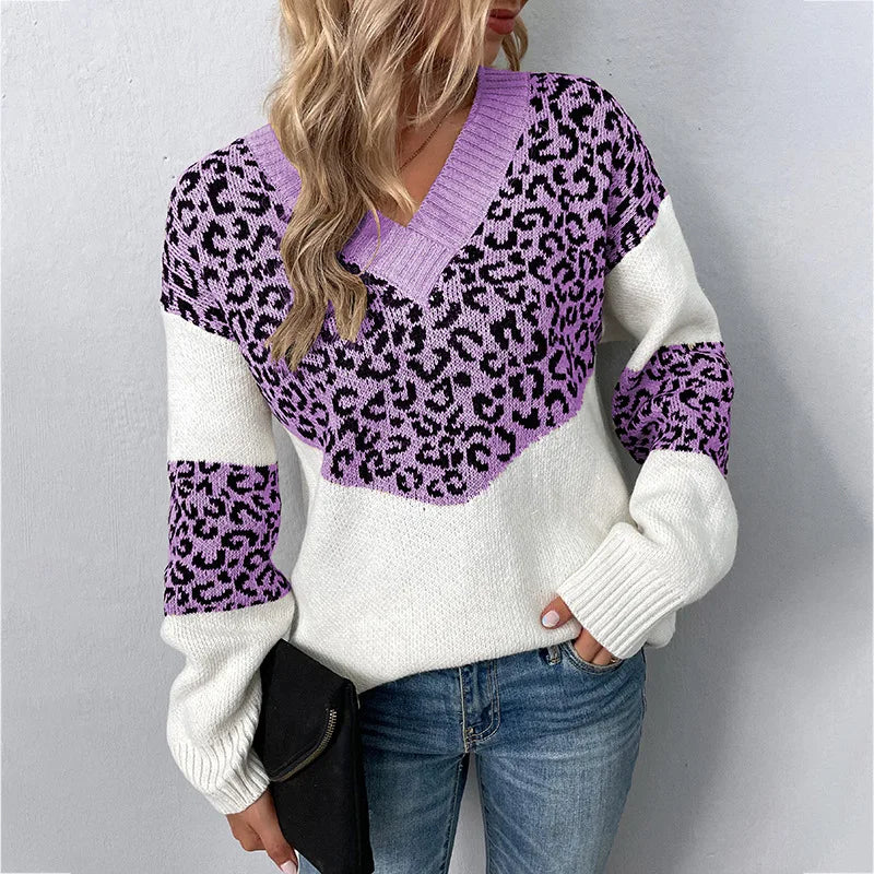 Josephine | Elegant V-neck Sweater Leopard view 5
