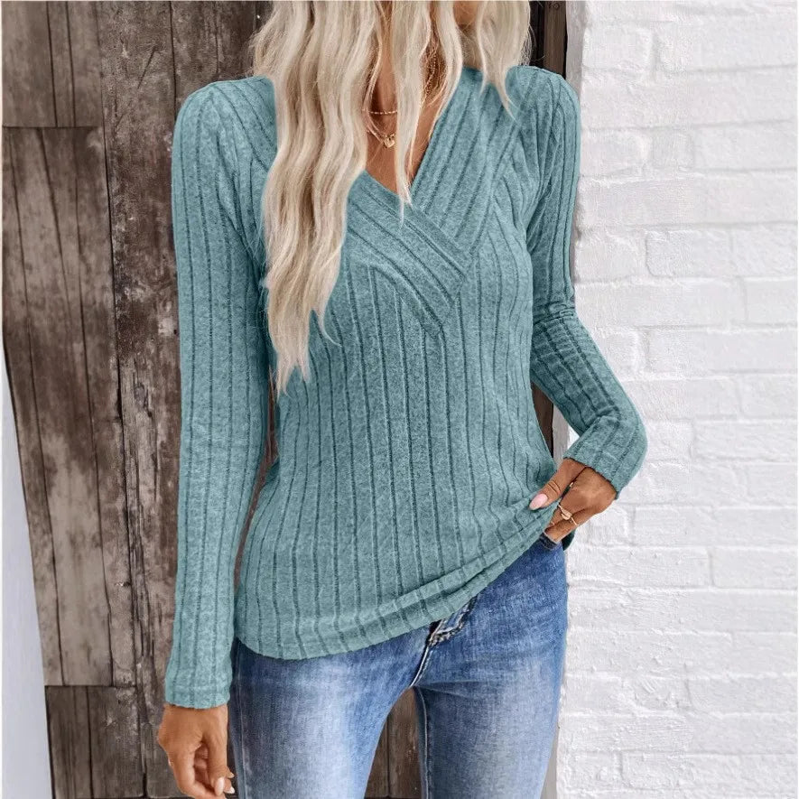 Zelda | Elegant Sunken Stripe Sweater