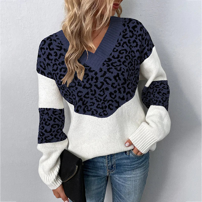 Josephine | Elegant V-neck Sweater Leopard view 2