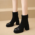 Theodora | Back Zip Closure Rounded Toe Boots