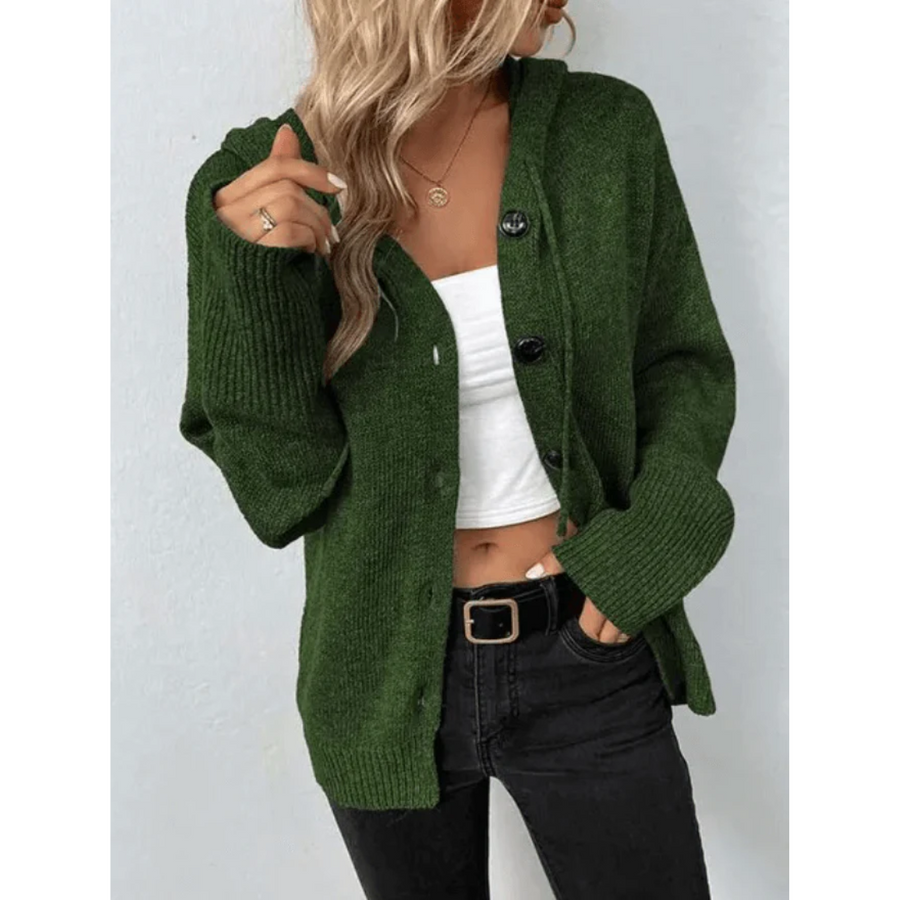 Darcy | Women's Winter Cardigan – Cosy Hooded Button-Front view 8