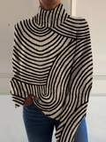 Ruth | Striped Roll Neck Turtleneck Sweater for Women
