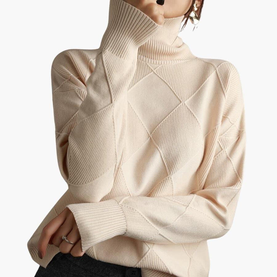 Selah | Ribbed Turtleneck Jumper with Long Sleeves and Fitted Silhouette view 5