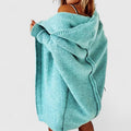 Nina | Women's Winter Cardigan – Oversized Hooded Knit Longline Open-Front