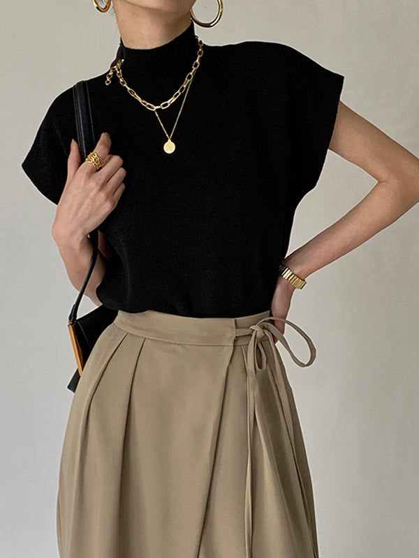 Julia | Chic Mock Neck Sleeveless Blouse