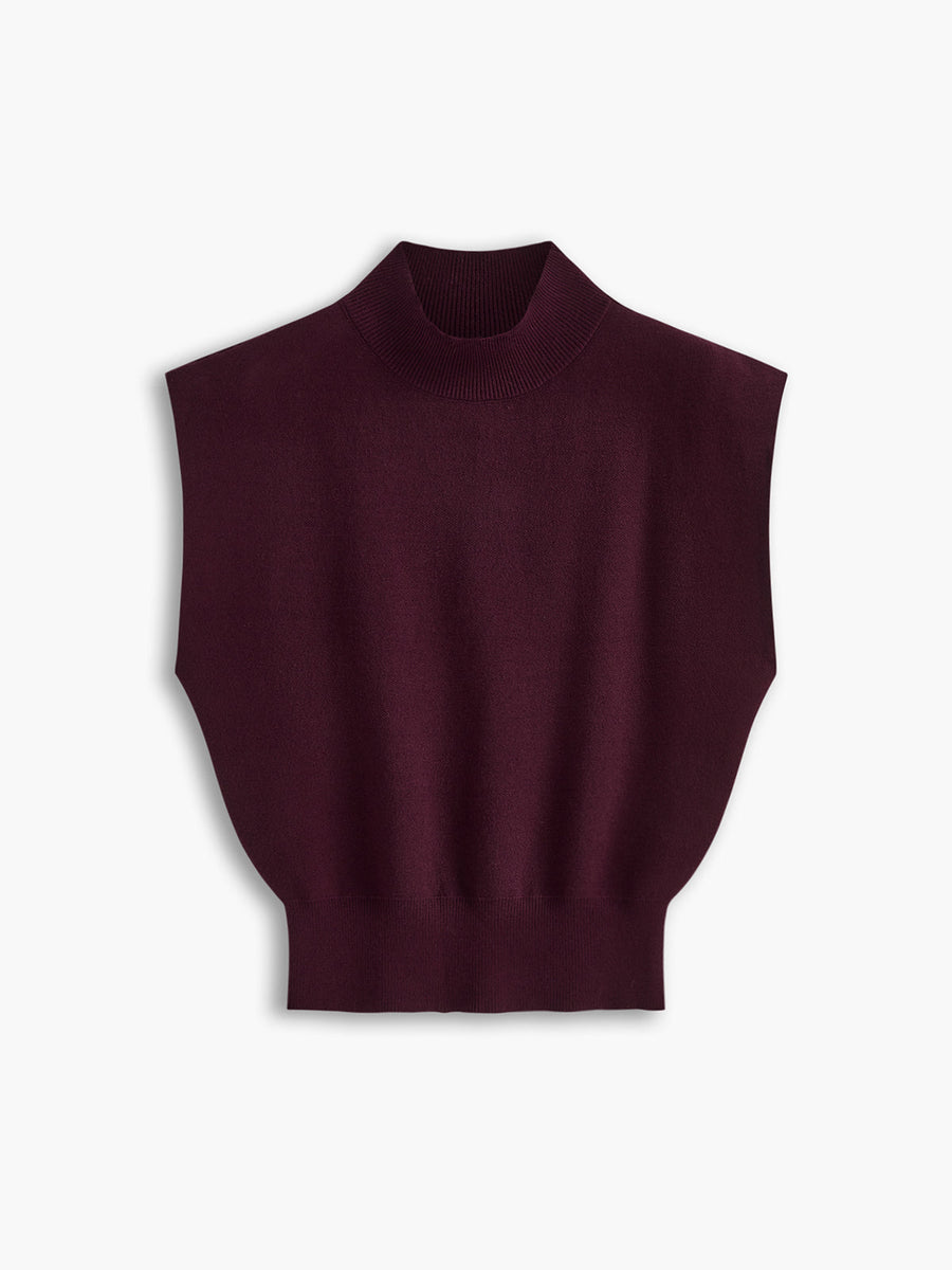 Julia | Chic Mock Neck Sleeveless Blouse view 5