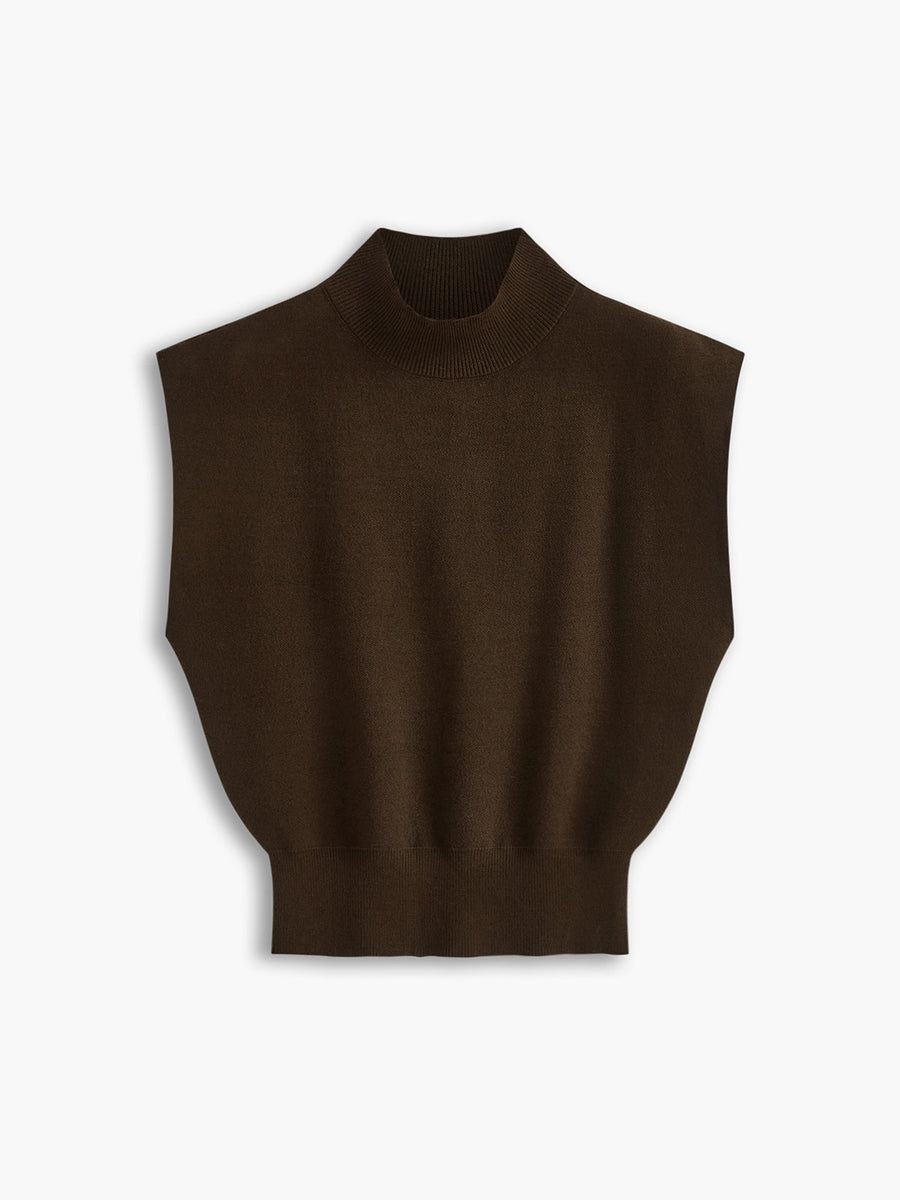 Julia | Chic Mock Neck Sleeveless Blouse view 6