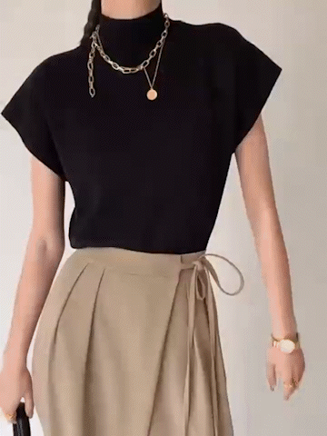 Julia | Chic Mock Neck Sleeveless Blouse view 9