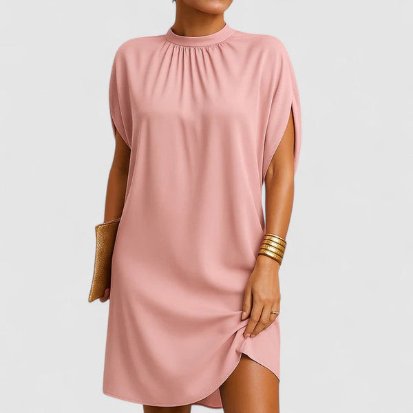 Wynne | Blush Mock Neck Midi Dress