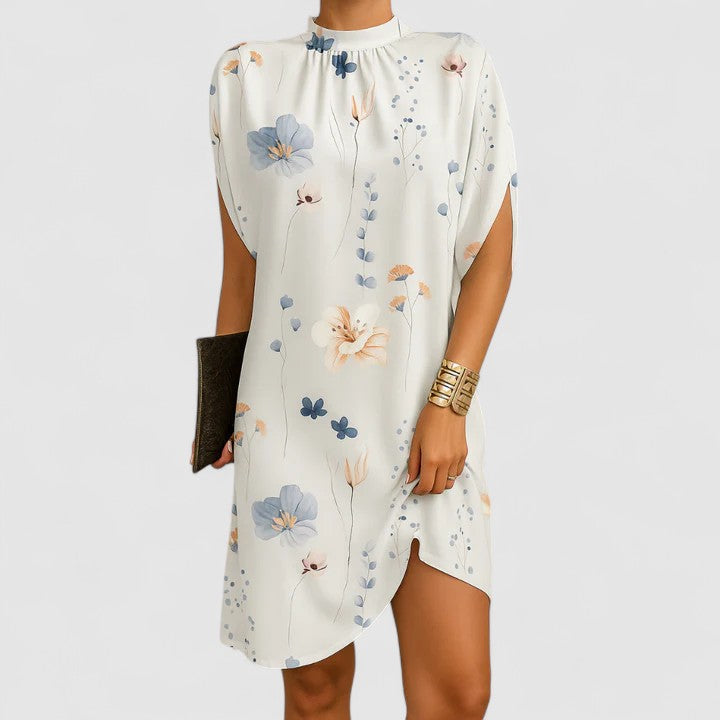 Wynne | Blush Mock Neck Midi Dress view 3