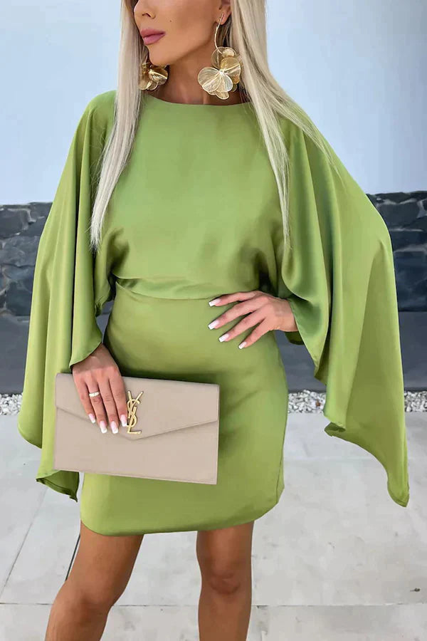 Bella | Women's Bodycon Mini Dress with Cape Sleeves