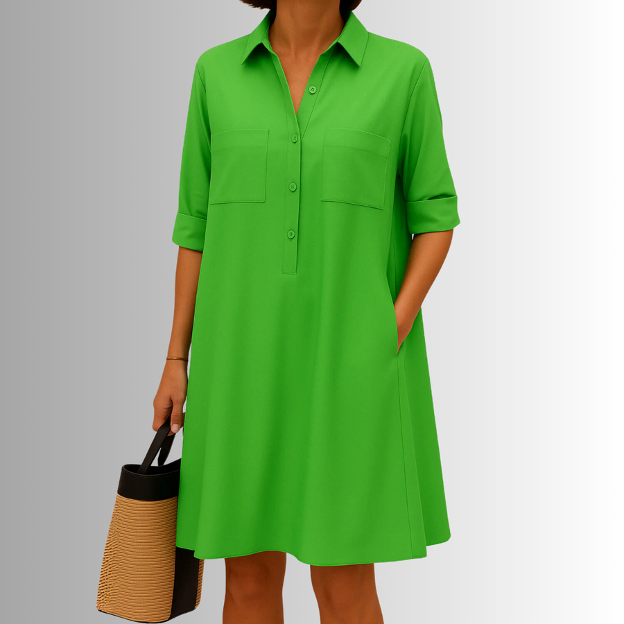 Keziah | Breathable A-Line Button Dress view 1