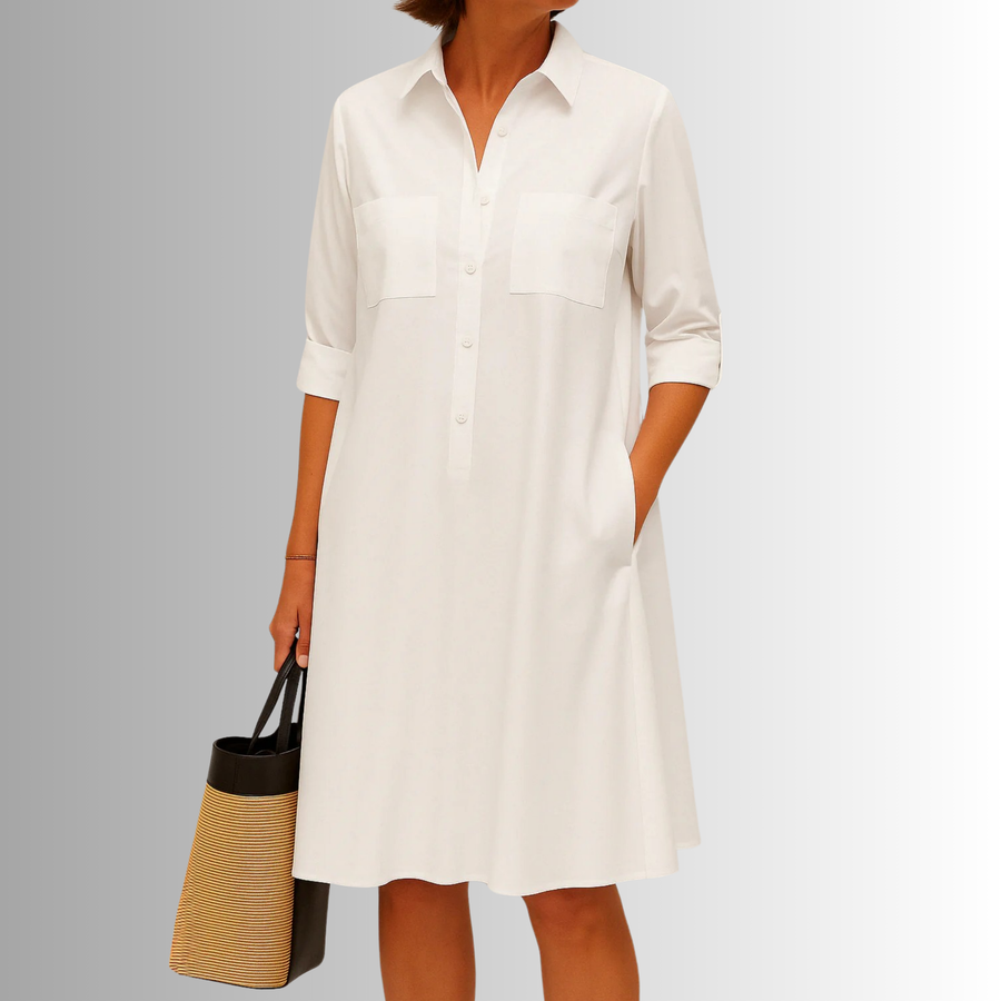 Keziah | Breathable A-Line Button Dress view 2