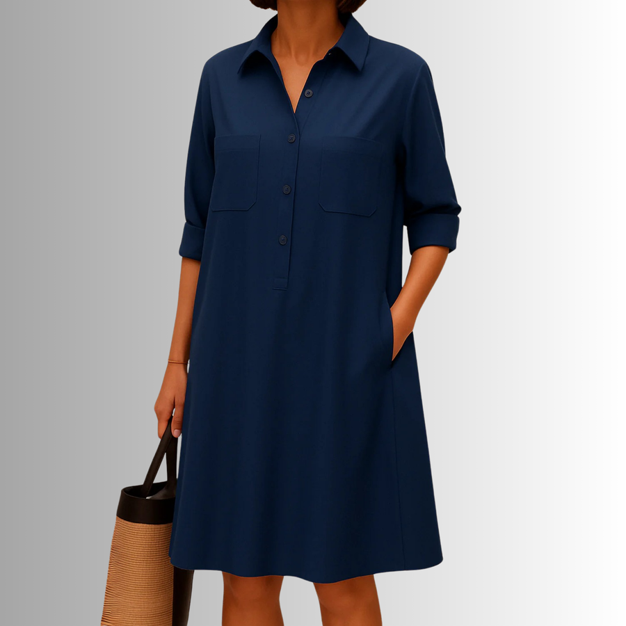 Keziah | Breathable A-Line Button Dress view 3